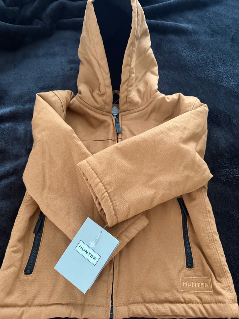 Hunter Brand Sherpa Lined Hooded Jacket with Black Zipper